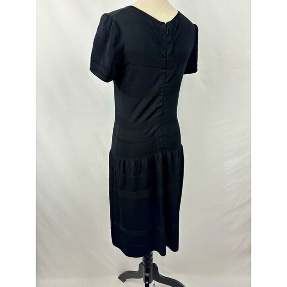 J McLaughlin Sweater Dress Black Medium Short Sleeve Flare Skirt - Picture 3 of 10